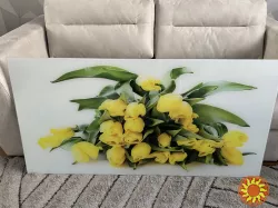 Картина на склі, тюльпани, 140Х70