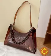 Сумочка прозора шоколадного кольору
