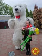 Гігант Білий ведмедик Умка привітання, ведмідь Тедді Панда