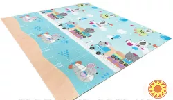 Дитячий складний килимок двосторонній Повітряна куля Н7/Н8 Звірята 200х180х1см +сумка