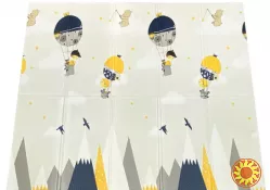 Дитячий складний килимок двосторонній Повітряна куля Н7/Н8 Звірята 200х180х1см +сумка