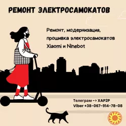 Ремонт, модернізація, прошивка електросамокатів, АКБ (м.Лівобережна)