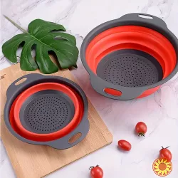 Складний силіконовий кошик для миття овочів та фруктів.