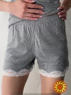 Жіноча піжама з шортами на бретелях із трикотажу з мереживом "Martina" (арт. LPM 4371/07/01)