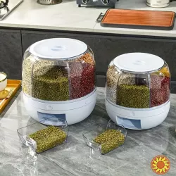 Герметичний диспенсер для зберігання зерна 6-в-1