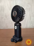 Портативний USB міні-вентилятор 5 швидкостей безшумний складаний з підставкою для телефону та дисплеєм