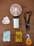 Портативний USB міні-вентилятор 5 швидкостей безшумний складаний з підставкою для телефону та дисплеєм