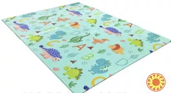 Дитячий складний килимок двосторонній Човники/Динозаври 200х150х1см +сумка