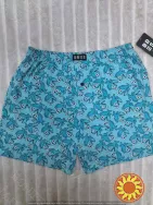 Чоловічі блакитні сімейні труси BRES з принтом "Веселі акули" (арт. MBXK 307/01/120)