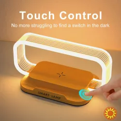 Нічник + Швидка Бездротова Зарядка 15W для iPhone, Samsung, Xiaomi.