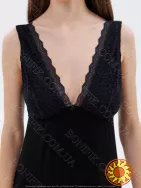 Жіноча чорна сорочка із віскози з мереживними вставками "Amour" (60047) (арт. 1726)
