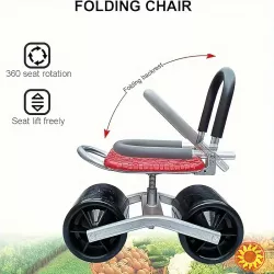 Садовий візок на колесах з обертовим сидінням