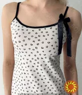 Нічна сорочка на тонких бретелях з бантом та принтом "Leo" (16177) (арт. 1571)