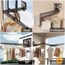 Телескопічна металева сушарка для одягу.