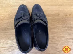 Чорні шкіряні чоловічі лофери туфлі etor