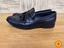 Чорні шкіряні чоловічі лофери туфлі etor