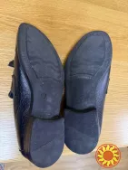 Чорні шкіряні чоловічі лофери туфлі etor