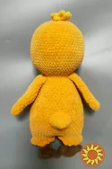 Іграшка м'яка в'язана  пташка Курчатко жовте  ручна робота подарунок
