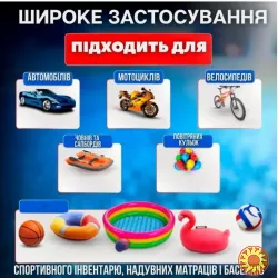 Автомобільний компресор 12 вольт з ліхтарем та насадками для закачування шин, насос у машину від прикурювача