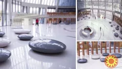 Художественная мебель в форме гальки для торговых центров под заказ.