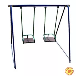 Качели двухместные уличные высокие для всей семьи.