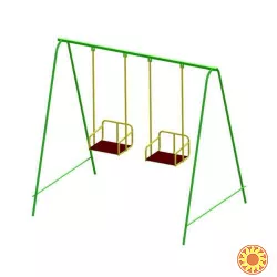 Качели двухместные уличные высокие для всей семьи.