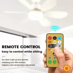 Розумний стельовий вентилятор 2 в 1 з пультом