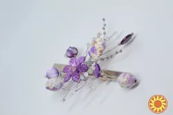 Handmade вишуканий декорований зажим для волосся 6 см