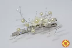 Handmade вишуканий декорований зажим для волосся 6 см