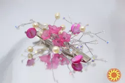 Handmade вишуканий декорований зажим для волосся 6 см