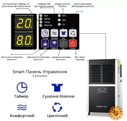 Промисловий осушувач повітря Maxton MX-60L: потужність 60л/добу для площі 250м²