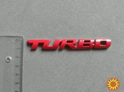 Наклейка Turbo Красная Металлическая турбо