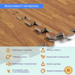 Підлога пазл - модульне підлогове покриття 600x600x10мм золоте дерево (МР2) SW-00000022