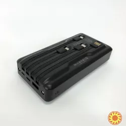 Портативний зарядний пристрій на 20000mAh, Power Bank на сонячній батареї, Колір: чорний синiй