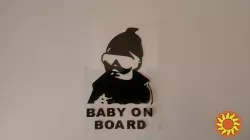 Наклейка на авто Baby on board Чёрная