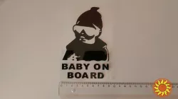 Наклейка на авто Baby on board Чёрная