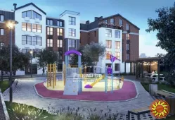 У продажу квартира в елітному комплексі, будинок з червоної цеглини.