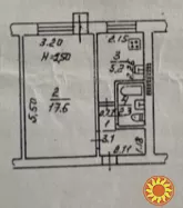 Пропонується до продажу однокімнатна квартира в районі 49 школи. Простора кімната площею 17 кв.м розташована на зручному 3 поверсі.