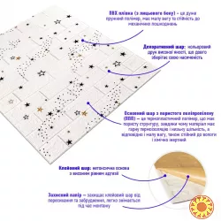 Декоративна 3D панель самоклейка під білий цегла Зірки 700х770х3мм  SW-00000693