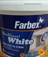 Краска акриловая водоэмульсионная Farbex Brilliant White белая 7 кг.