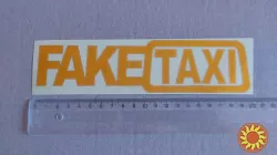 Наклейка на авто или мото FakeTaxi Жёлтая светоотражающая