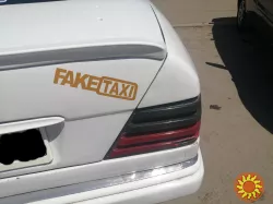 Наклейка на авто-мото FakeTaxi Жёлтая светоотражающая
