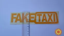 Наклейка на авто-мото FakeTaxi Жёлтая светоотражающая