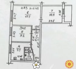 Торг! Продам 3-х ком. Королева / Киевский рынок. 4 этаж. Газ.