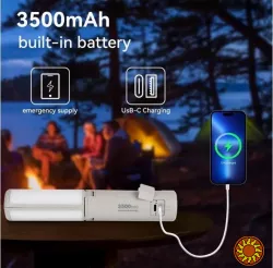 Водостійкий зарядний ліхтар 3600mAh, до 8 годин роботи