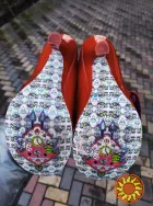 39-40р. туфлі Irregular choice шикарні, шкіра! довжина устілки 25, 5 см., ширина підошви 9 см, висота каблучка 10 см.