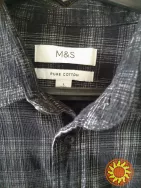 Шикарная хлопковая мужская рубашка M&S р. М