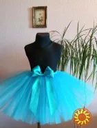 Спідничка блакитна фатинова пишна юбка бірюзова 4-6 р