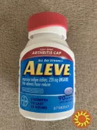 Aleve 220 mg, Алів, знеболювальний препарат, Bayer.
