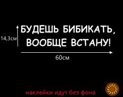 Наклейка на авто Будешь бибикать вообще встану